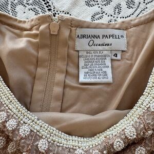 Adrianna Papell Champagne Beaded Top